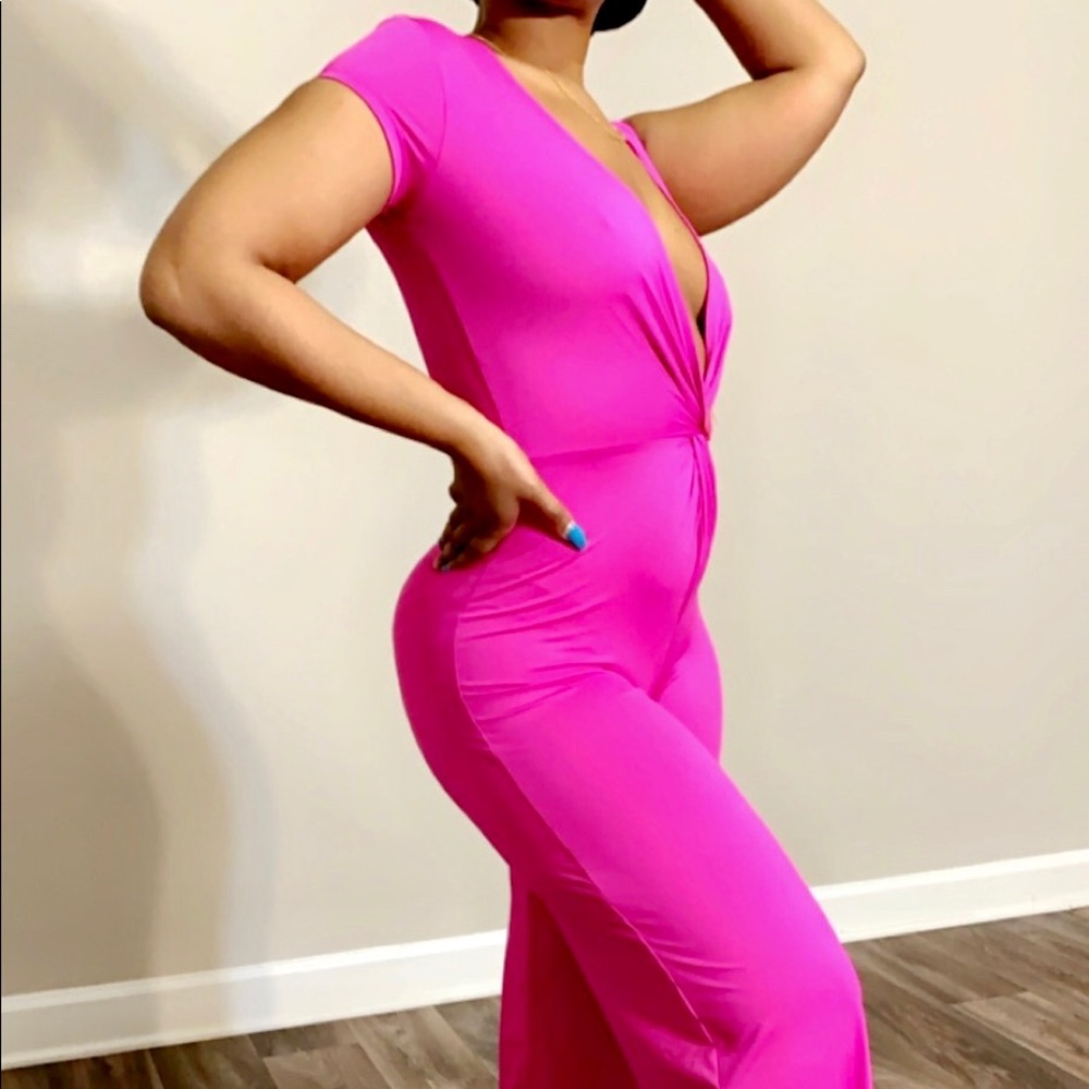 Hot pink jumpsuit